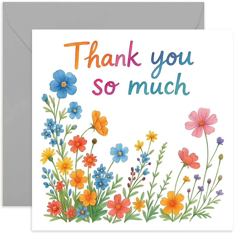Wildflower Meadow Thank You Card for Women Celebrating Retirement