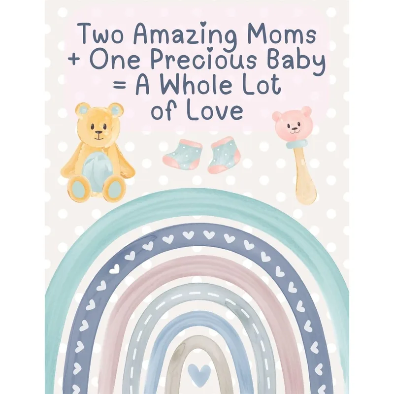 Bears Baby Socks New Baby Card Celebrating Two Moms and a Rainbow