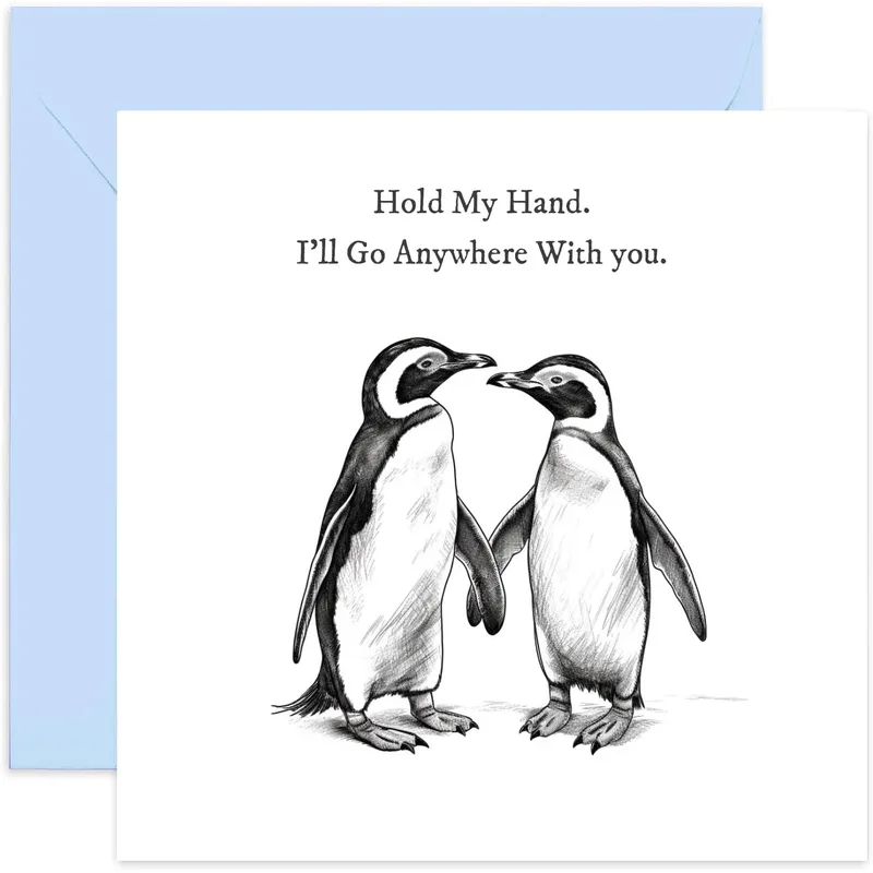 Holding Hands Sketch Love Card for Couples