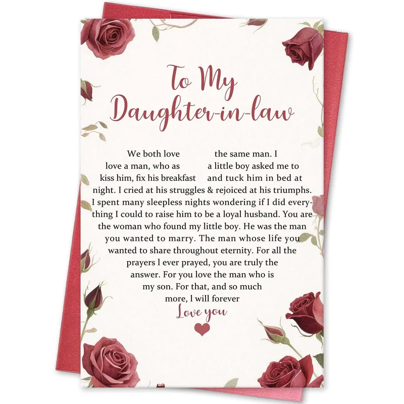 Daughter in Law Card: A Rose-Bordered Letter of Thanks