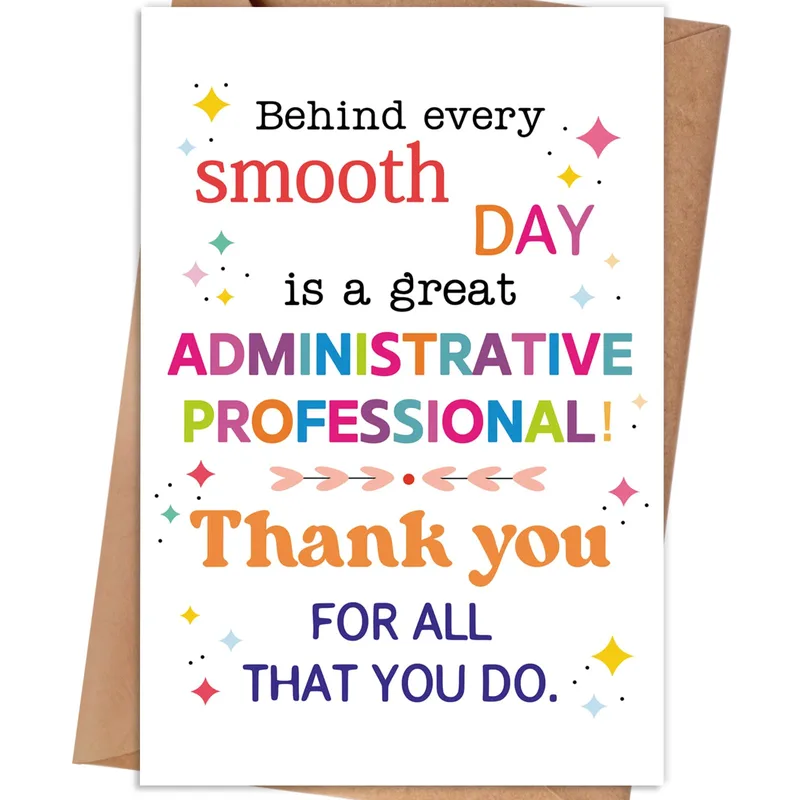 Administrative Professional Thank You Card with a Sparkly Message