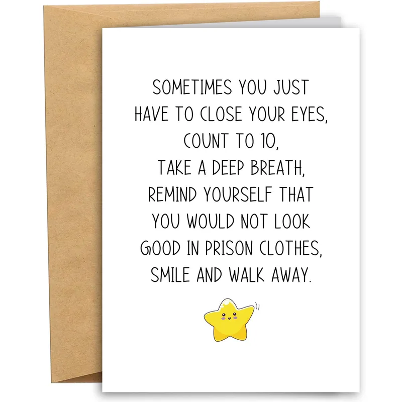 Count to 10 Card: A Funny Encouragement Card With a Yellow Star