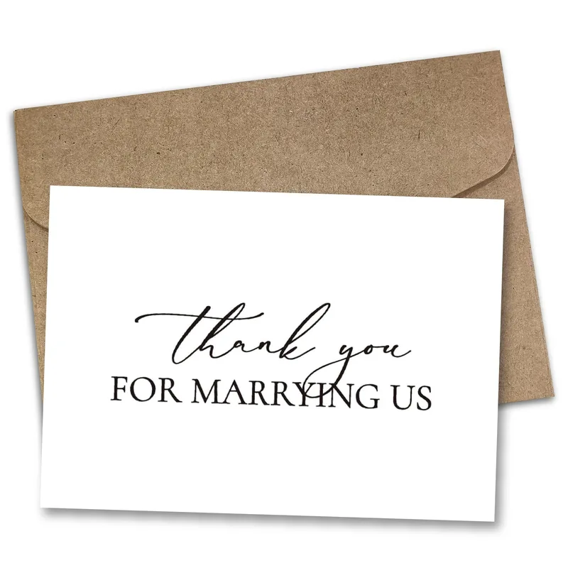 Wedding Officiant Card: Thank You for Marrying Us