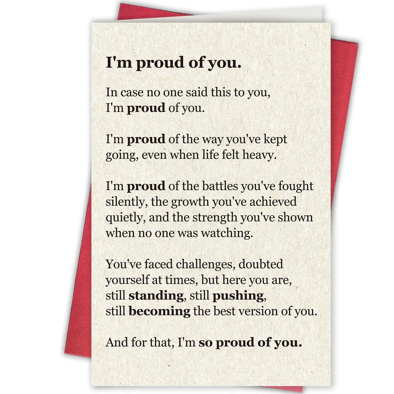 I'm Proud Card: A Heartfelt Note of Encouragement