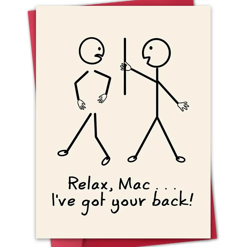 Got Your Back Card: Funny Stick Figure Encouragement