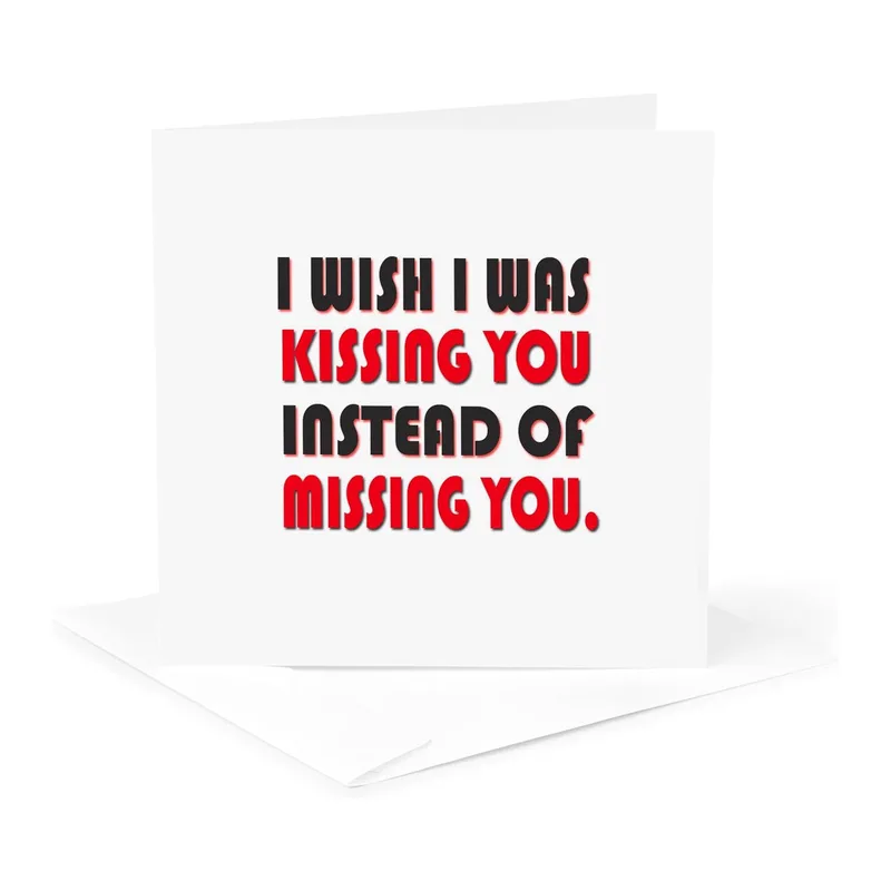 Kissing You Card: A Playful Thinking of You Note