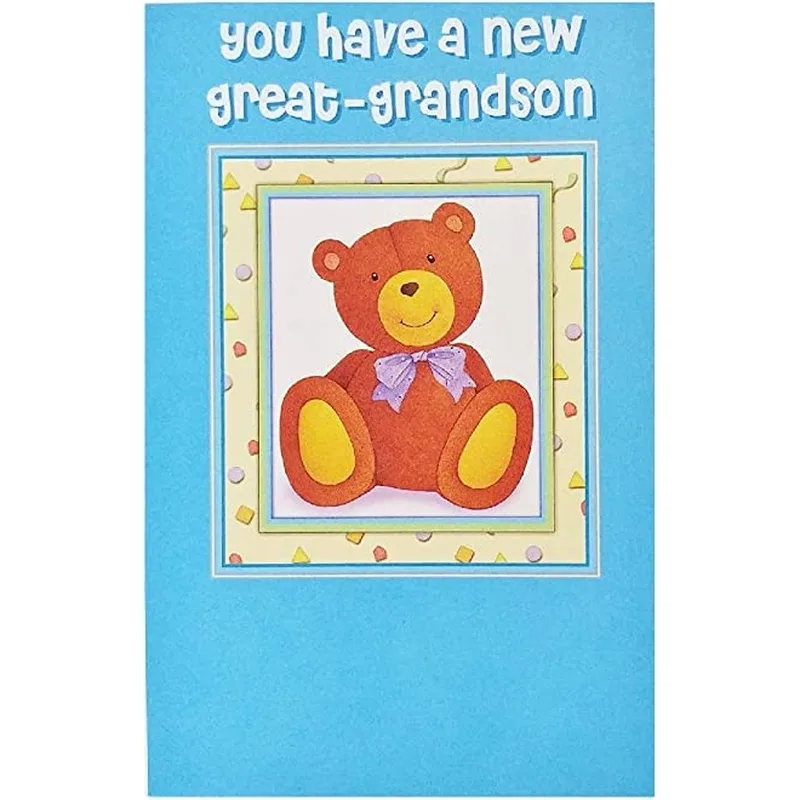 New Great Grandson Card: A Teddy Bear Welcome