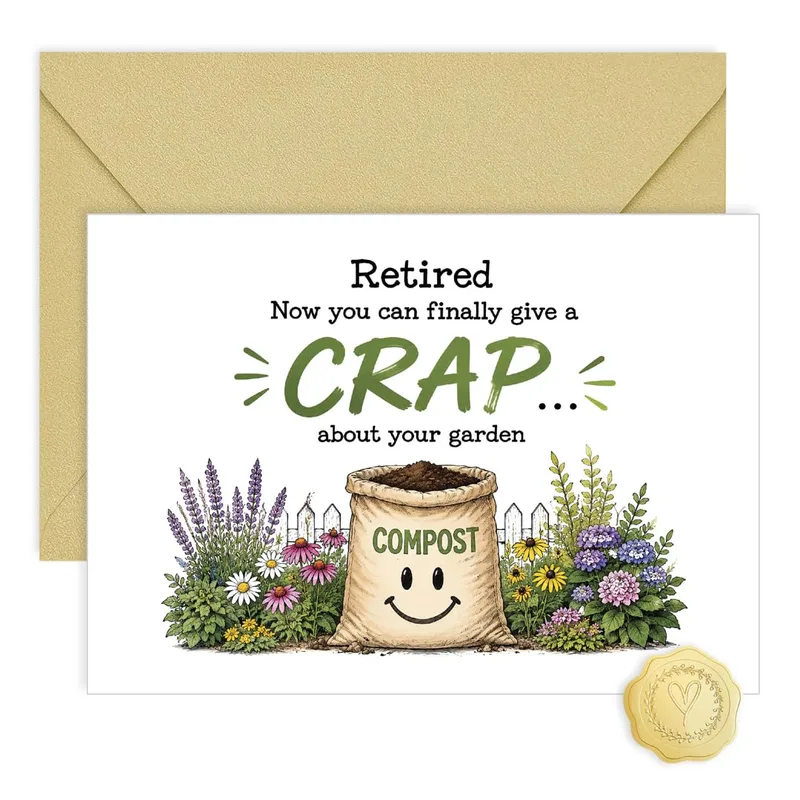 Retired Garden Card: Funny Compost Bag Retirement Card