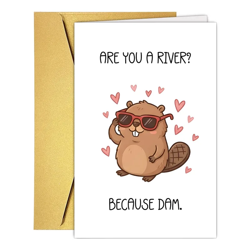 Pickup Line Card: A Beaver Asks If You’re a River