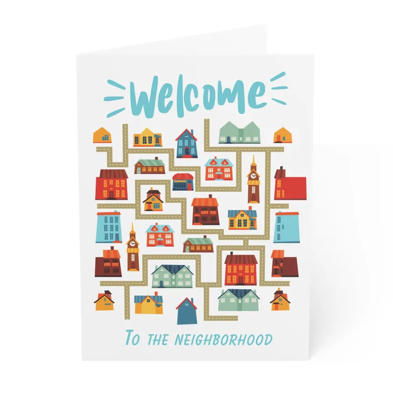 Welcome to the Neighborhood Card: A Little Town Map for New Neighbors
