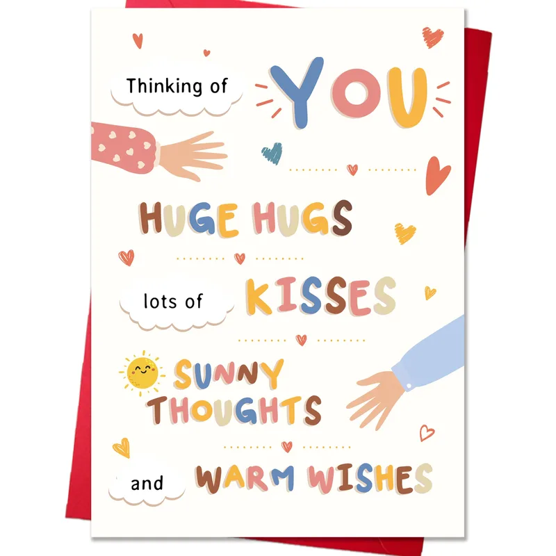 Warm Wishes Card with Hugs, Kisses and Sunny Thoughts