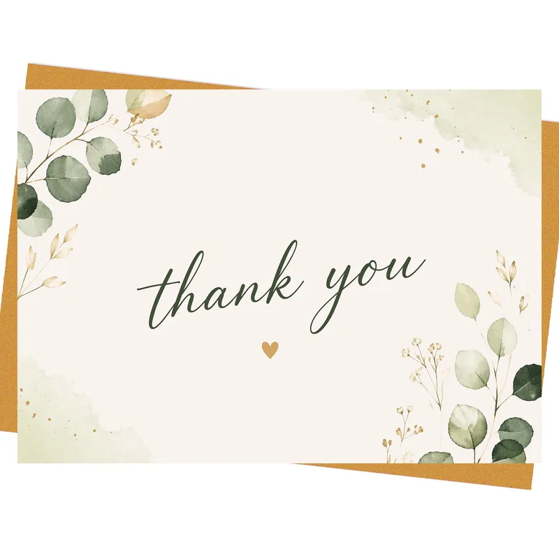 Sage Green Watercolor Eucalyptus Card for Every Thank You