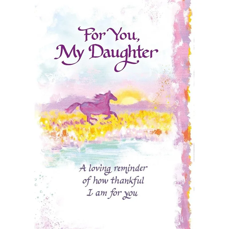 Daughter Thankful Card: For You, My Daughter Watercolor Horse