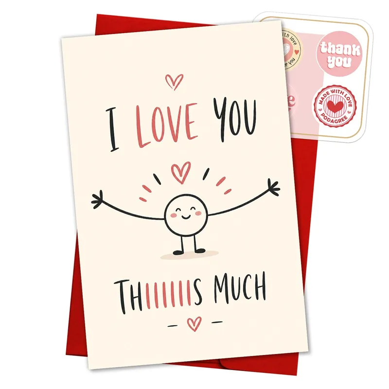 I Love You This Much Card: Stretch Arms Wide