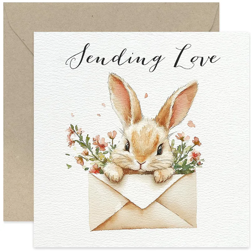 Bunny in Envelope Card: A Sweet Way to Say Sending Love