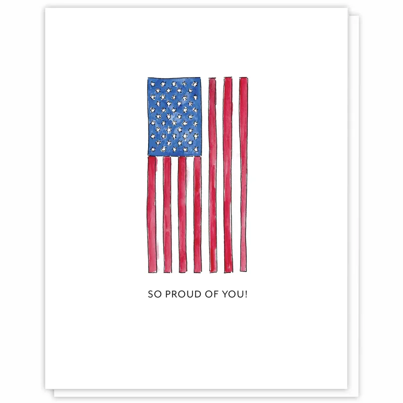 American Flag Congrats Card: So Proud of You