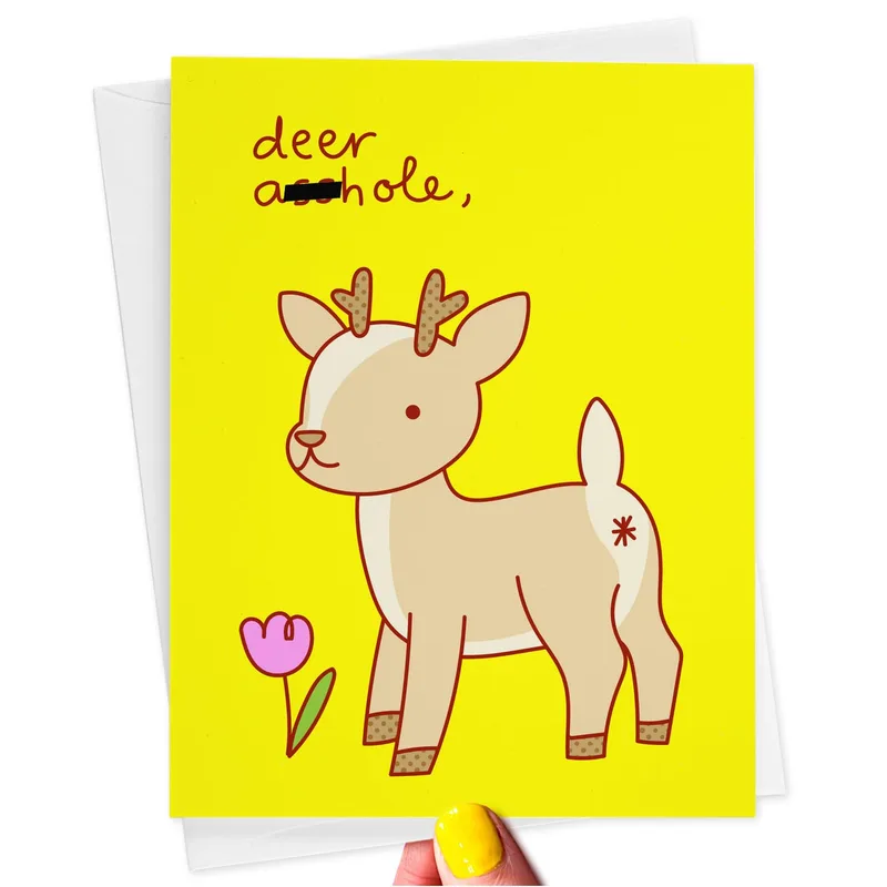 Funny Deer Card with a Cheeky Pun for Thank You Notes