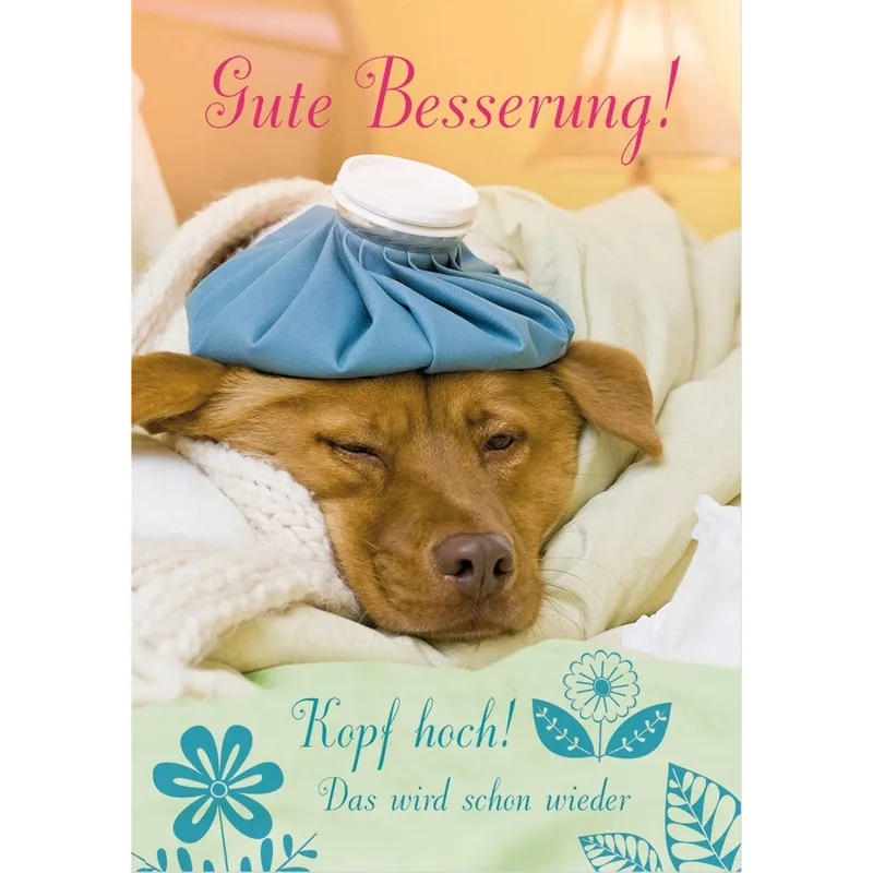 Sick Dog Ice Pack Card for Your Get Well Wishes