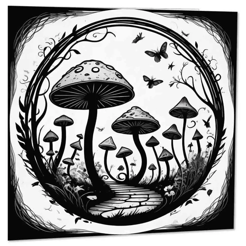 Gothic Mushroom Garden Card for Quiet Moods