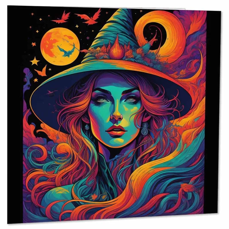 Psychedelic Witch Card for Bright, Bold Moods