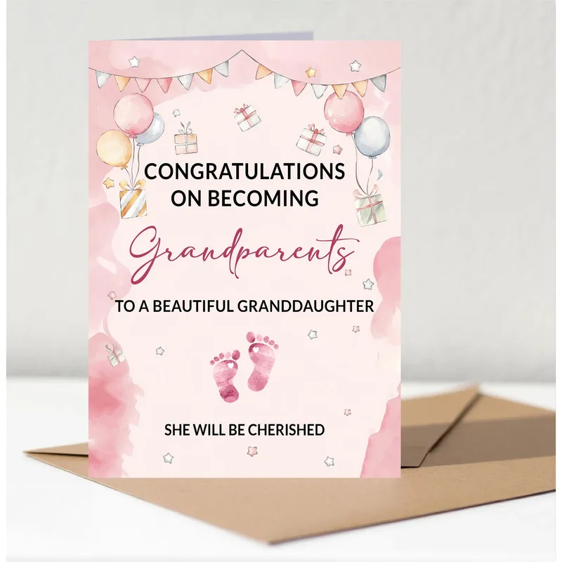 Congratulations On Becoming Grandparents Card for a New Granddaughter