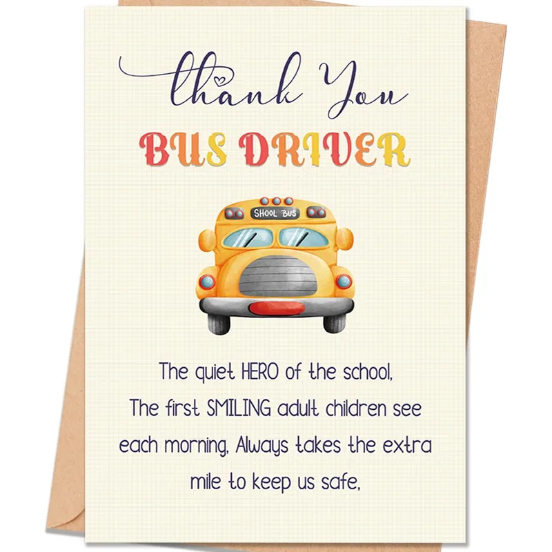 Thank You Bus Driver Card: A Warm Note for the Morning Route