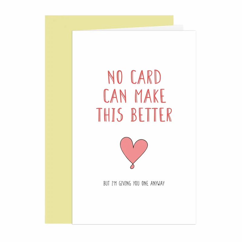 No Card Can Make Card: A Pink Heart Minimalist Greeting