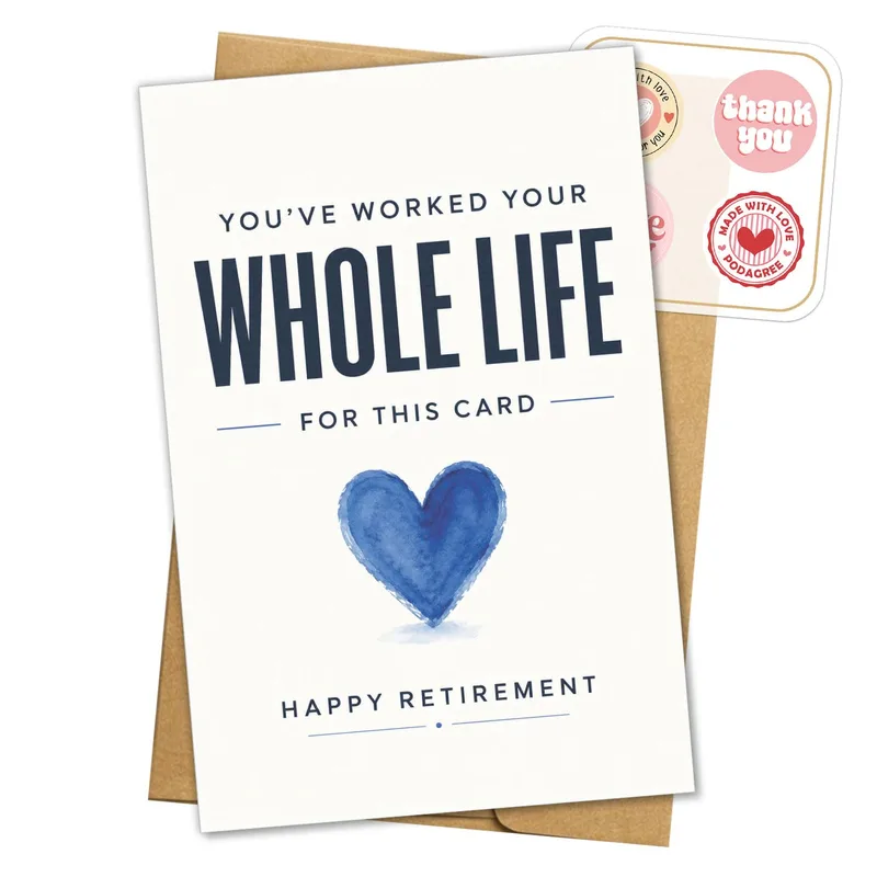 You've Worked Card: Retirement Wishes With a Blue Heart