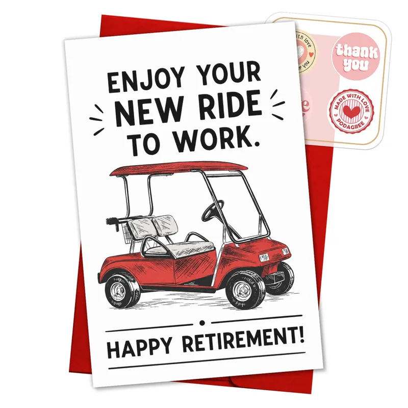 Retired Golf Cart Card: A Funny Send-Off for Your Next Chapter