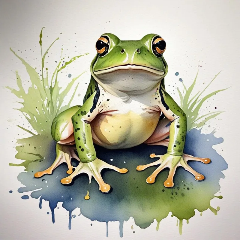 Watercolor Frog Card for Any Occasion Thank You