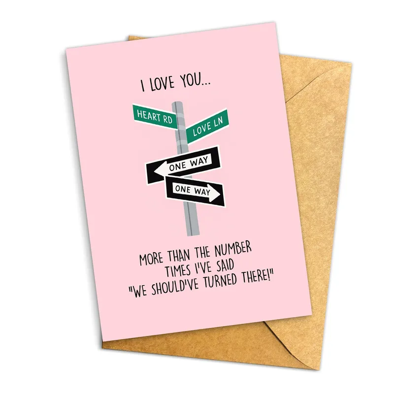 Wrong Turn Love Card: A Funny Card for Your Partner