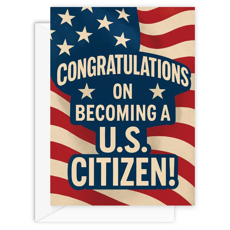 Congratulations On Becoming A U Card with a Bold Flag Design
