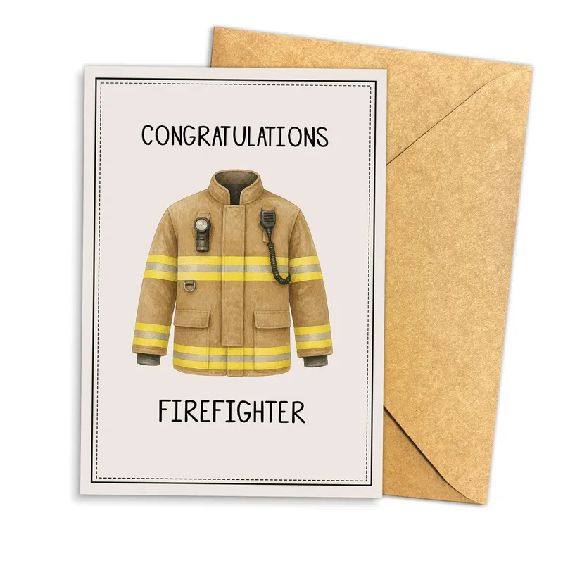 Congratulations Firefighter Card: A Turnout Coat Salute