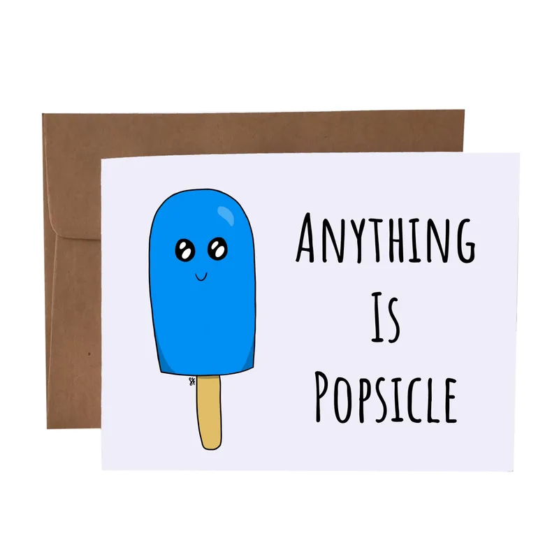 Anything Is Popsicle Card: A Playful Pun for Thank Yous