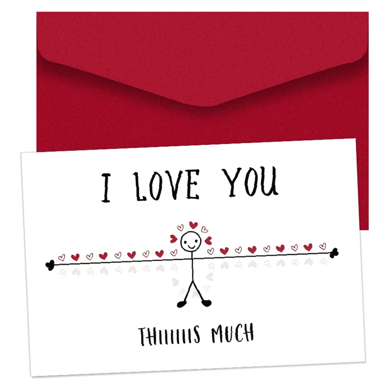 Stick Figure Love Card: I Love You This Much