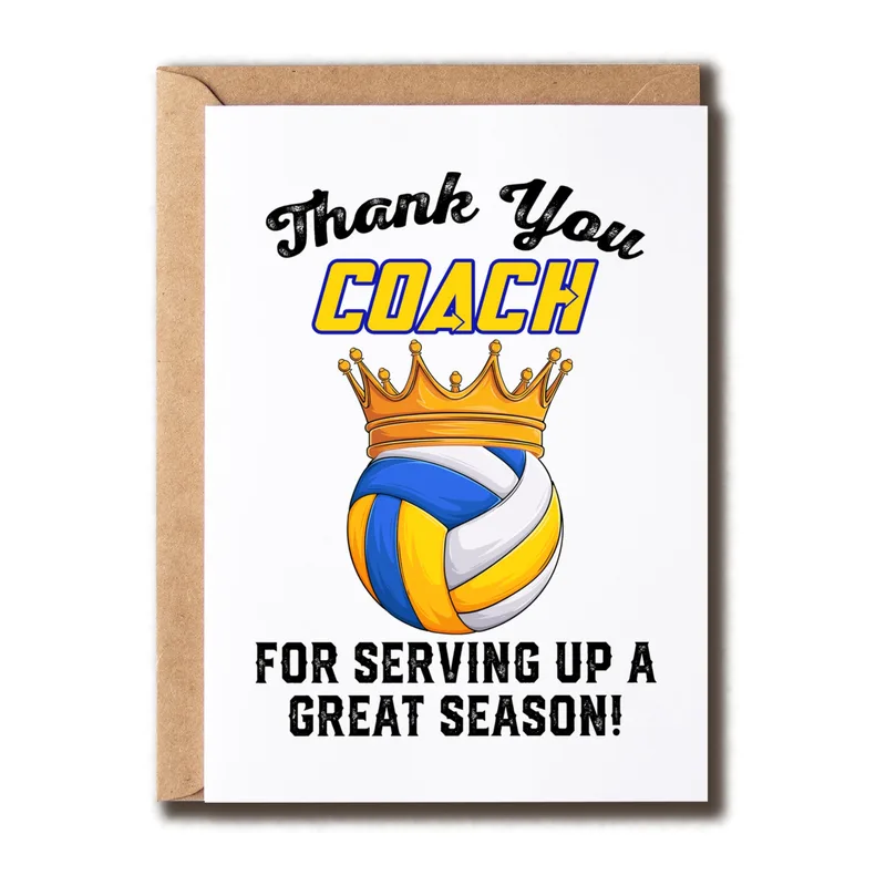 Thanks Coach Season Card: Crowned Volleyball Thank You