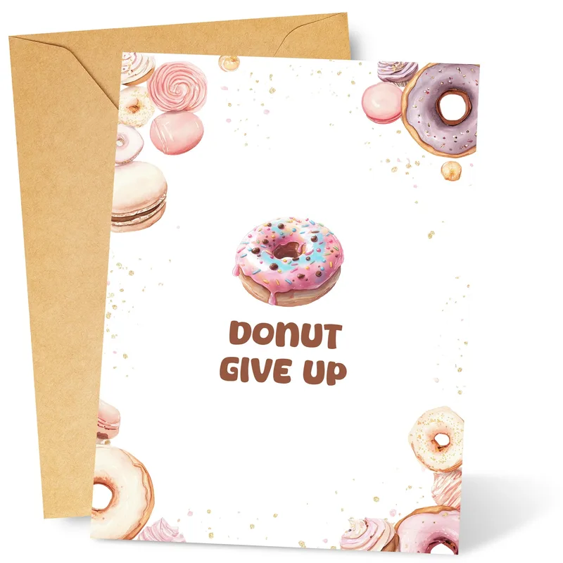 Donut Give Up Card: Pink Donut Encouragement for Friends