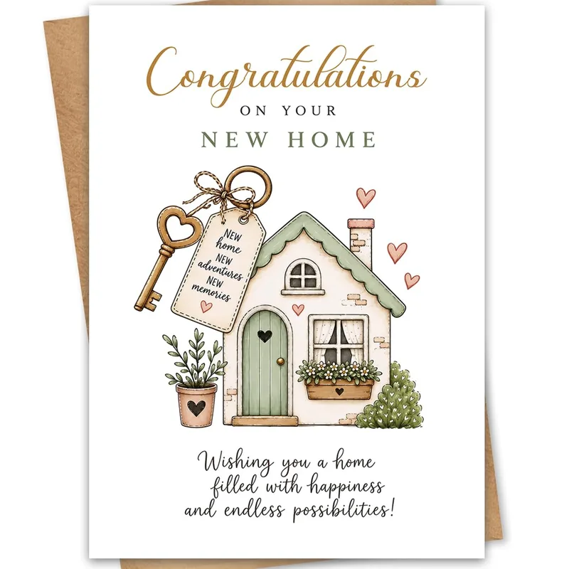 Congratulations on Your New Home Cottage Card for Friends