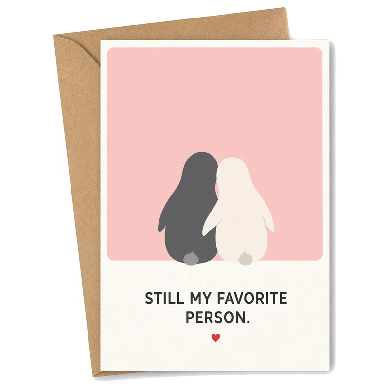 Still My Favorite Card: Penguin Couple Love Card