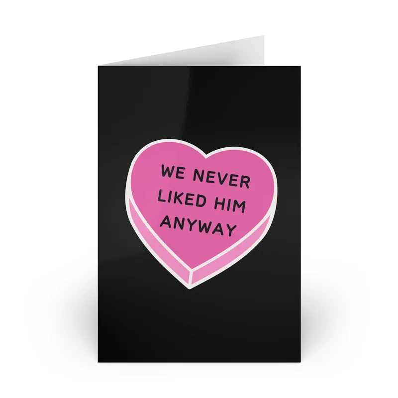 Good Riddance Card: Pink Candy Heart Divorce Card