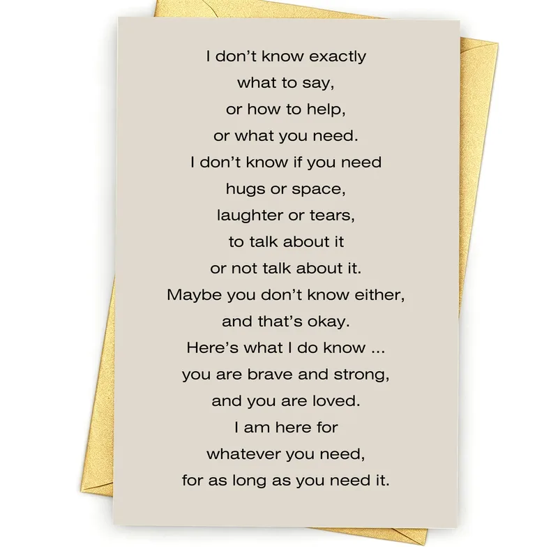 Plain Cream Text Card: Words for When You’re Hurting