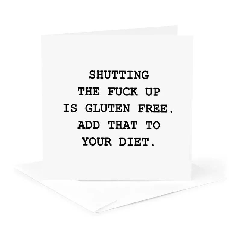 Gluten Free Humor Card for Thank You Notes