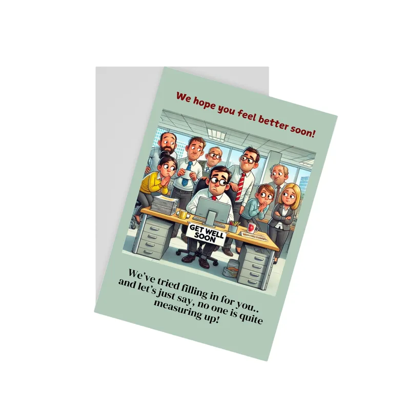Office Get Well Card: A Humorous Message for the Absent Coworker
