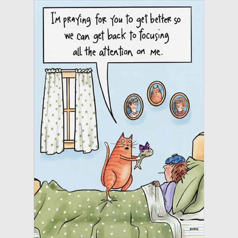 Sick Friend Cat Card: A Get Well Joke With Attitude