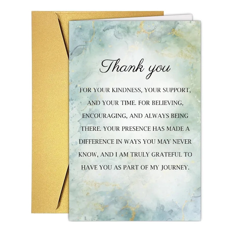 Grateful Journey Card: Sage Green Marble Thank You