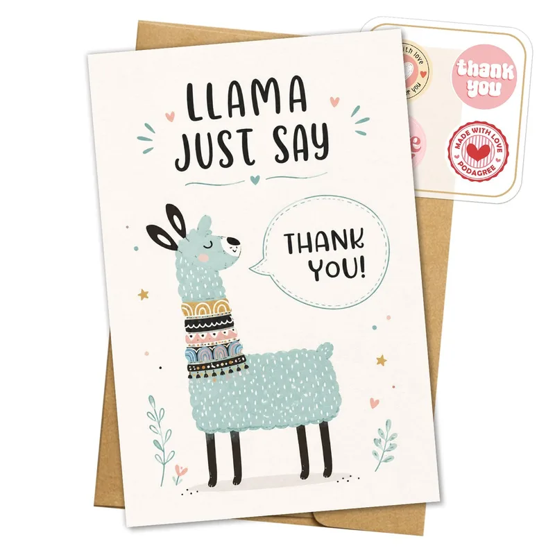 Thank You Llama Card for a Grateful Note