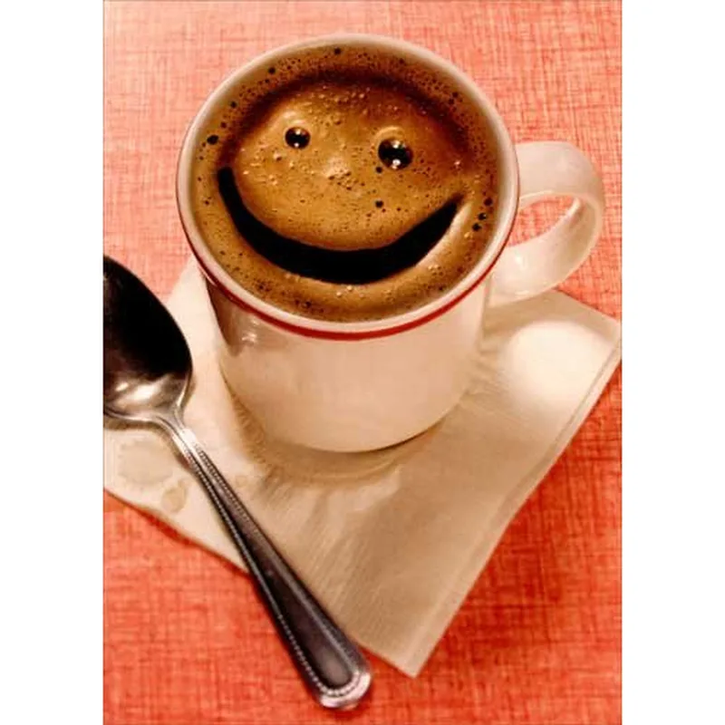 Smiley Coffee Card: A Happy Face in Your Morning Brew