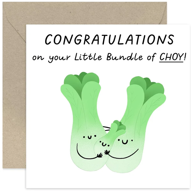 Little Bundle Card: Bok Choy Baby Congratulations