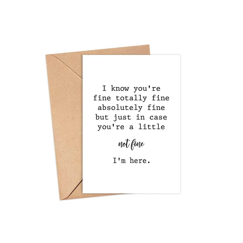 Black Typewriter Text Card: A Gentle Note That Says I'm Here