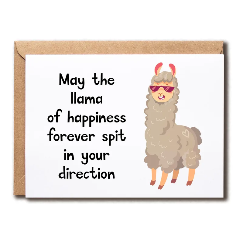 Llama Spit Card: A Funny Thank You for Someone Special